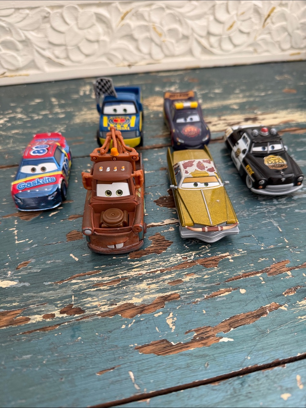 Disney Cars Die-Cast Character Car Set - Brown, Gold, Blue, Black, Red